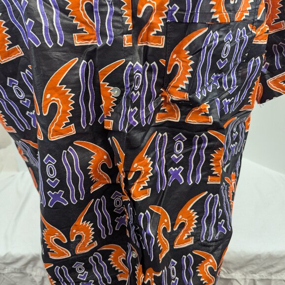 African Print Mens Two Piece Shorts and Shirt Set Made in Africa Size XXL - Picture 4 of 15